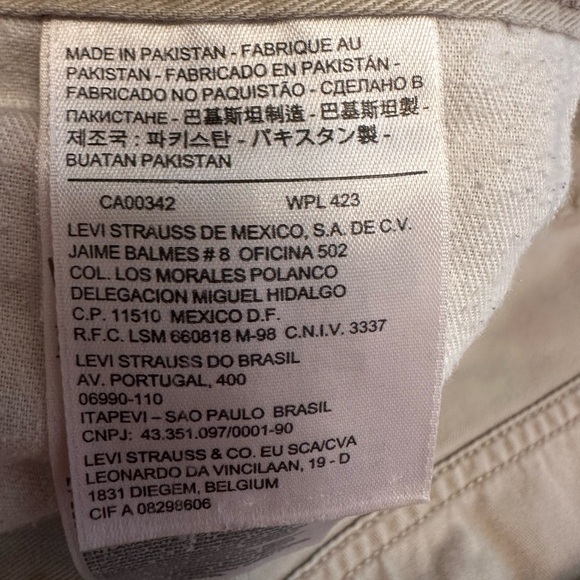 Levi’s 559 Relaxed Straight Leg Jeans Men's Size 32x32 Beige Tan Jeans Pants - Picture 5 of 10